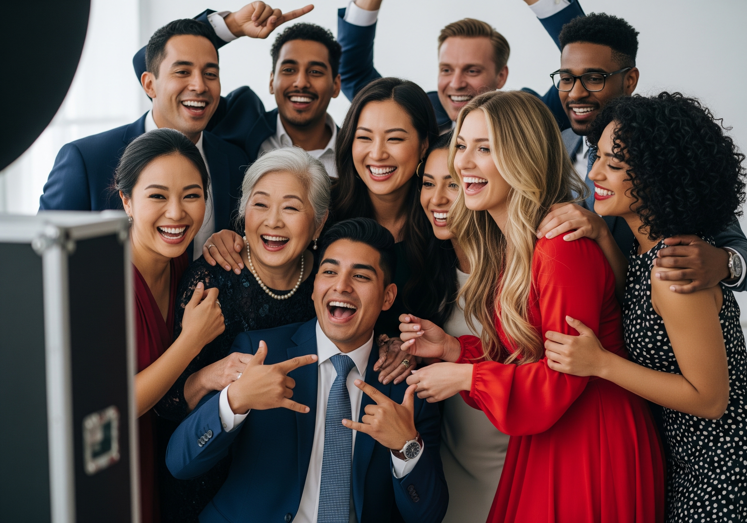 Gruppe mit Fotobox